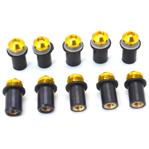 Kit de tornillos dorados para carenado de Yamaha YZF-R1M y R1, acabado anodizado estético y resistente 2