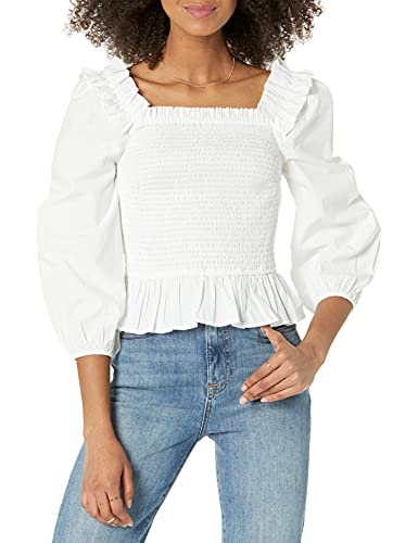 The Drop Women's Marisol Long-Sleeve Ruffle Smocked Top
