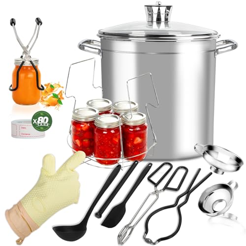 Comparison: Best Stock Pot For Canning 7 GraceKit Canning Pot Water Bath Canner Stock Pot,Canning Kit for Beginners, Canning Supplies with Rack,Lid & Starter Tools Kits Stainless Steel Water Bath Canner 21.5 QT Starter Kits