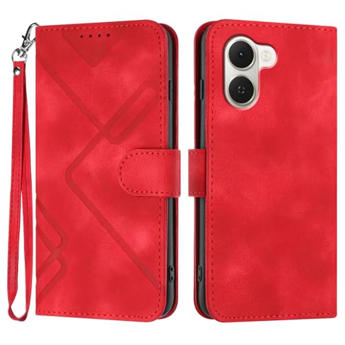 �X�}�z�P�[�X �Ή��@�� for Tecno Spark Go 3 / Pop 20 �X�g���b�v [PU���U�[�{�X�}�z�P�[�X] �E�H���b�g �}�O�l�b�g���� �J�[�h�X���b�g �t���b�v�X�^���h Red