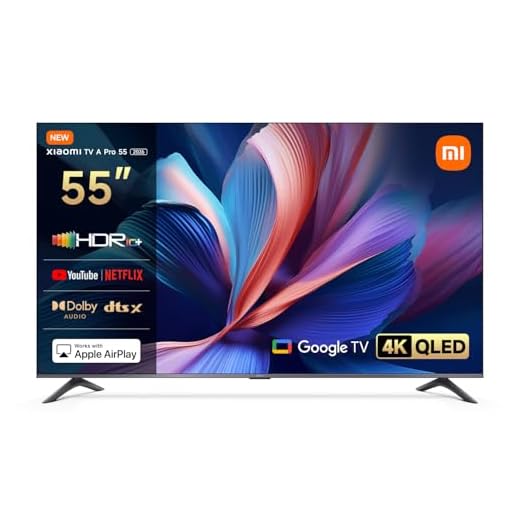 XIAOMI A Pro, 55" (140 cm), 4K UHD QLED, Smart TV, Google TV, Triple Tuner DVB-C/S/S2/T/T2, HDR10+, Game Boost 120Hz, MEMC, Voice Control with, 2+8GB, Compatible with Apple Airplay & Google Cast