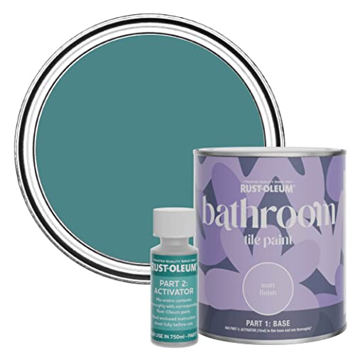 Rust-Oleum Green Water-Resistant Bathroom Tile Paint in Matt Finish - Peacock Suit 750ml