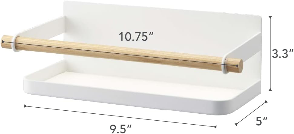 YAMAZAKI Home Tosca Magnetic Spice Storage Rack Organizer For Fridge - Steel + Wood