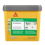 Sika – FastFix All Weather Self-Setting Paving Jointing Compound – Ready to Use – No Mixing Required – Dark Buff – 15kg – 21 sq. m