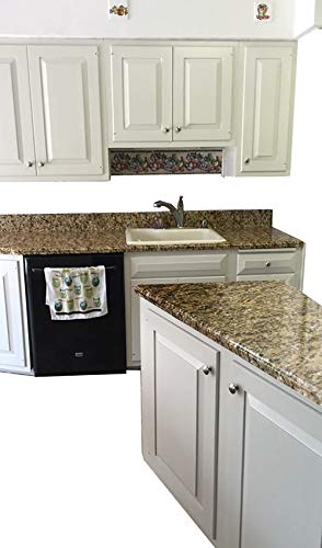 EZ FAUX DECOR Instant Venetian Gold/Santa Cecilia Marble Granite Countertop Film Self Adhesive Vinyl Laminate Counter Top Peel and Stick NOT Contact Paper (36