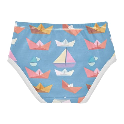 Durable Girls Underwear Toddler 2t Cotton Little Girl Panties Cute Cartoon Boats Blue Undies Kids Briefs2