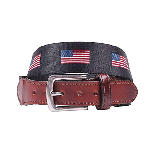 COUNTRY CLUB PREP Hampton Belt in Navy with USA Flags