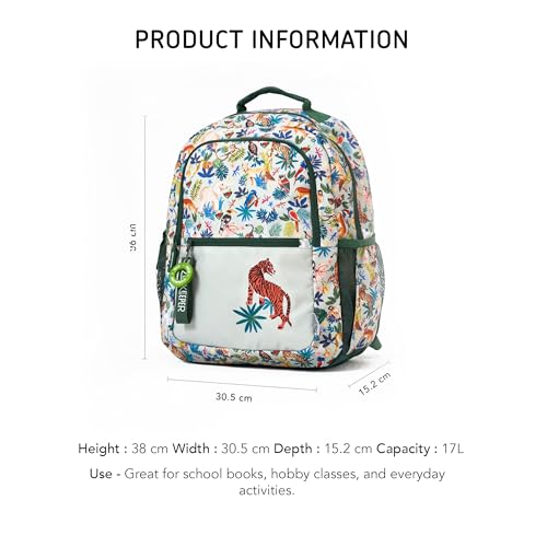 Image of ZOOKEEPER School Bag for Boys & Girls 5-7 Years Lightweight Water-Resistant Kids Backpack Durable, Comfortable & Cute Design for School & Outdoor Activities (Medium, 17L)