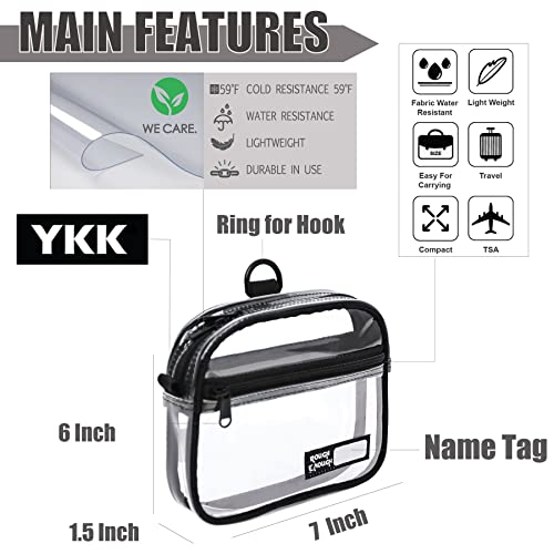 Rough Enough Clear Quart Size TSA Approved Toiletry Bag Small with Keychain for Travel Size Toiletries4