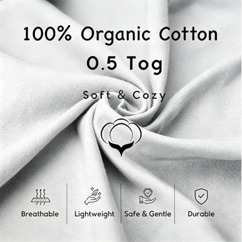 Image of 3-Pack Baby Sleep Sack 0-6 Months - 100% Organic Cotton 0.5TOG, 2-Way Zipper Wearable Blanket For Infant, Breathable Soft Lightweight Sleeping Bag, Sleeveless Baby Swaddle Blanket S Size