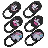 FRCOLOR 6 Stck Laptop Kameraabdeckung Ultradünner Schieberegler Webcam Cover mit Buntem Einhorn Design Leichter Schutz der Privatsphäre für Laptop Tablet und Smartphone Einfache