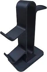 Suporte Fone De Ouvido Headset Headphone e 2 Controle Gammer Preto
