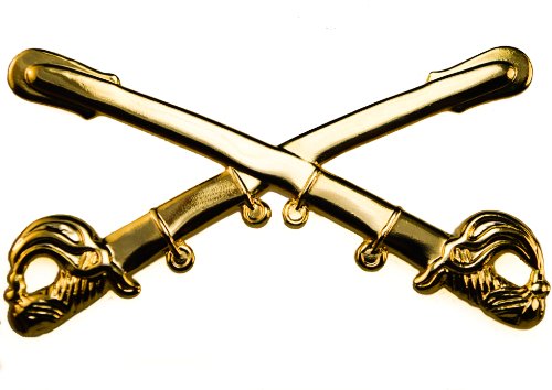 LARGE KEPI Crossed Sabres United States Army Cavalry Civil War Insignia Hat pin D13