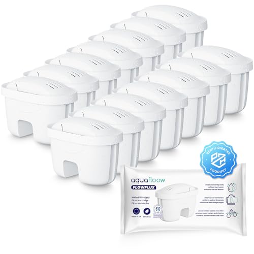 Aquafloow Cartuchos de Filtro de Agua 14 Piezas | Compatible Laica Bi-Flux, Dafi Unimax | Filtro con Carbón Activo y Resina de Intercambio Iónico, Reducción de Cal, Cloro
