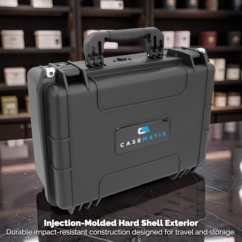 Image of CASEMATIX 48 Folding Knife Storage Case - Waterproof Lockable Knife Organizer for Pocket Knives, EDC Gear & Swiss Army Knives Up to 6 inch with Accessory Compartment for Sharpeners & Tools