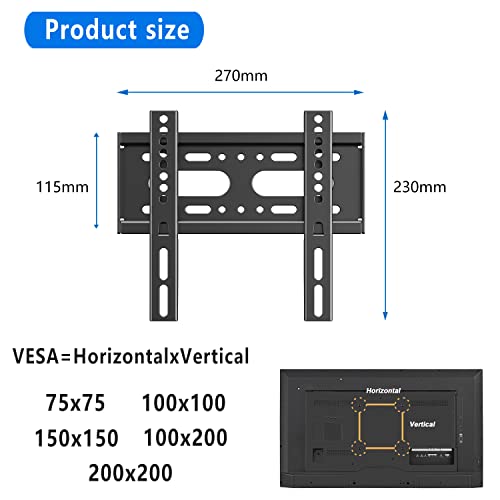 Glwixy Fixed Tv Wall Mount For 14-42 Inch Tvs, Monitor Mount Bracket 19 24 28 32 35 39 40 Inch Vesa Up To 200X200Mm 55Lbs Max Load Low Profile Bracket #TOP3