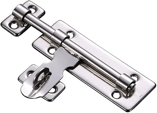SFJSFIMQ Slide Bolt Door Lock Hasp,Gate, Bolts, Latch Barrel Heavy Duty to WindowsStainless Steel Hardware for Garden Shed WindowThickened,C (Si(A)