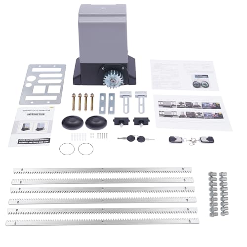 750W Kit de Moteur Portail Coulissant 2000KG Motorisation Portail Coulissant Ouvre-Porte de Garage Automatique Ouverture De Portail Électrique avec 2x...