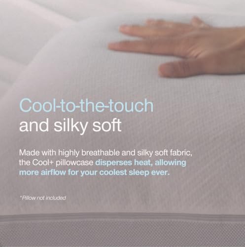 Image of Coop Home Goods Cool+ Cut-Out Pillow Cover, King Size, Cut-Out Shape, Cooling Bed Pillow Case for Hot Sleepers, Ultra Soft & Breathable Pillowcase with Zipper and 2-Inch Gusset