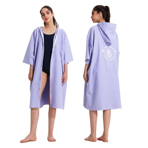 Pahajim Poncho de Bain Adulte Serviettes Microfibre Absorbantes Séchage Rapide & Léger Poncho Surf avec Capuche pour Plongée,Surf,Plage