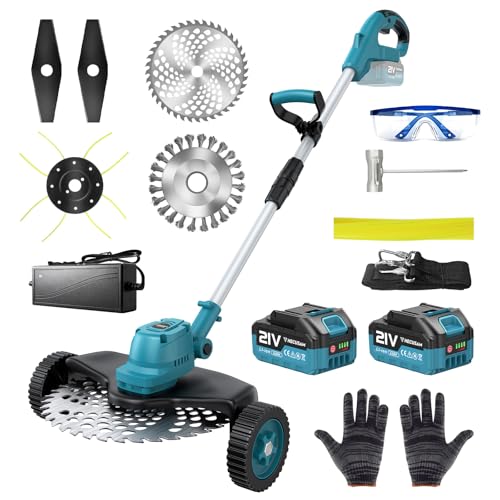 Electric String Trimmer Cordless Wheel, 1000W Battery
