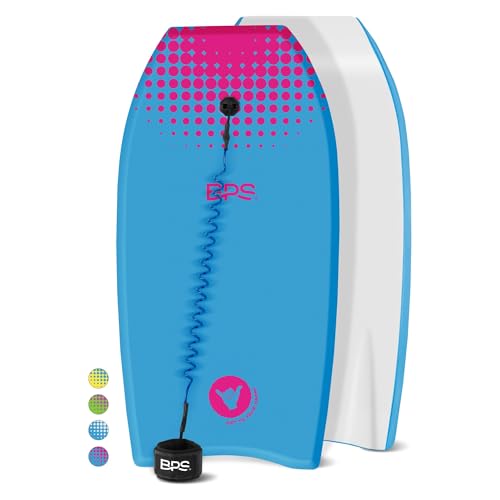 BPS 'Shaka' Lightweight Body Board - EPS Core Bodyboard with Wrist Leash for Beach Pool Surfing Kids...