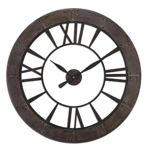 Uttermost 06085 Ronan Wall Clock, 40.0" L x 40.0" W x 1.0" D, Brown