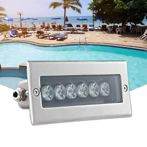 YNIYUJKL Embedded Strip Underwater Spotlights - LED Long Strip Underwater Buried Light, IP68 Waterproof Color Changing Swimming Pool Wall Light, Landscape Spotlight,Green-6w