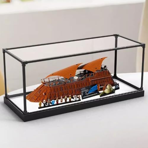 Acrylic Display Box for Lego 75397 Luxury Sailing Yachts Model, Transparent Dustproof Display Box, Compatible with 75397 (Display case only, kit not Included) (Black Base 3mm)