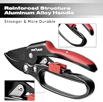 FLORA GUARD Ratchet Pruning Shears, Pruning Shears with Reinforced Structure, 3X Cutting Power, Sharp Gardening Scissors for Branches up to 7/8 in, Ideal for Weak Hands