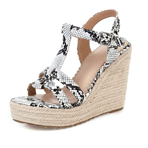 ZKXYFFS Sandals for Women Platform Wedge Ankle Strap Sandals Open Toe Espadrille Wedge Sandals Casual Summer Beach Shoes