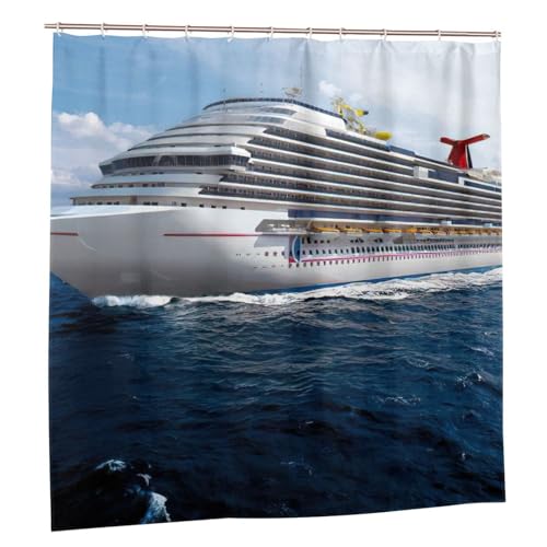 Rideau de douche en polyester croisière 183x183 cm avec 12 œillets