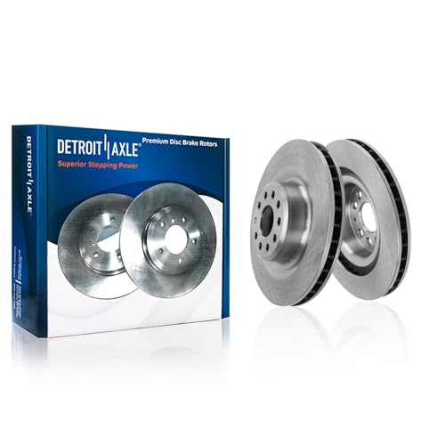 Image of Detroit Axle - Rear Brake Kit for 2017-2021 Tesla Model S Model X, Disc Brake Rotors 2018 2019 2020 Ceramic Brakes Pads with Hardware Replacement : 14.37 inch inch Rotors