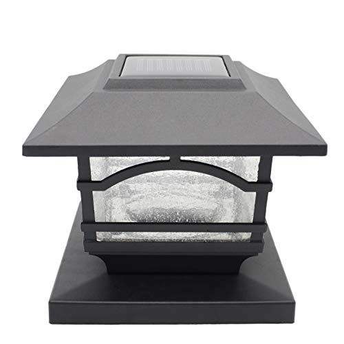 Davinci Premium Solar LED Post Cap Light – Outdoor Light for Fence Deck or Patio - Solar Powered Caps, Warm White Lighting, Aluminum, Lamp Fits 4x4 or 6x6 Posts (1 Pack)