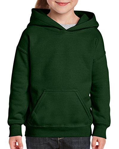 Gildan Boys Heavy Blend Hooded Sweatshirt, Large, Forest Green