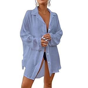 Bsubseach Women Swimsuit Coverup Beach Dress Sheer Cover Up for Swimwear See Through Summer Dresses
