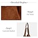 Imagen de CORIOS Bolso de Mano de Ante para Mujer Otoño Invierno Bolso de Hombro Gran Bolsa Shopper Suave Bolso Tote Retro Bolso Bandolera Elegante Bolsa de Mensajero para Trabajo Viajes Compras Marrón L
