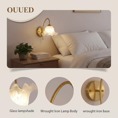 Aplique de pared E27 dorado con cadena e iluminación fija decorativa 4