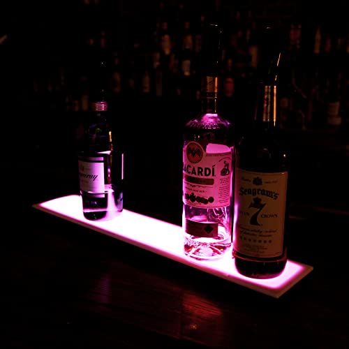 Barconic® Led Liquor Bottle Display Shelf - Low Profile - 1 Tier (Step) - 18" #TOP4