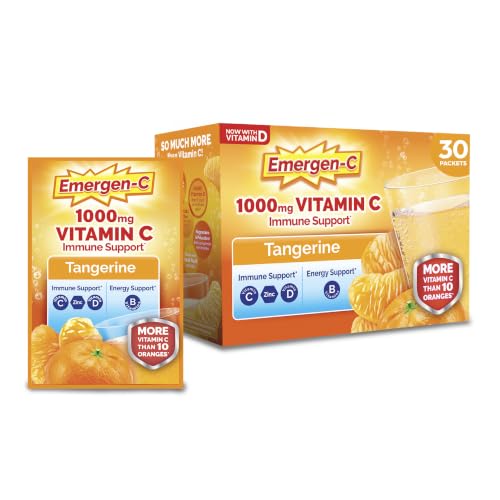 Emergen-C Vitamin C 1000mg Immune Support Powder Tangerine 30 Packets