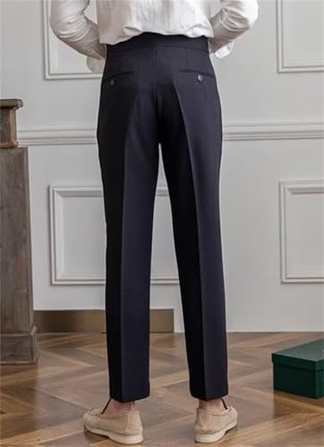 SANGTREE Men's Classic Naples Italian Style Cropped Business Dress Pants3