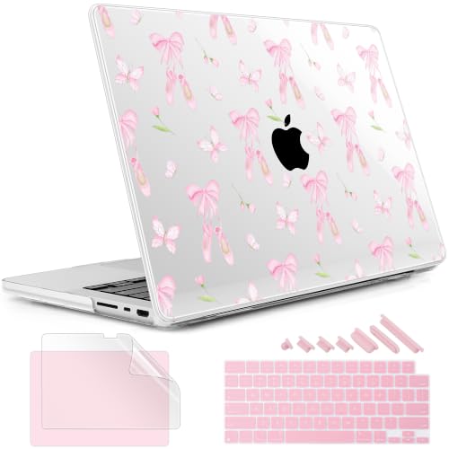 May Chen for 2026 MacBook Pro 14-inch M5 M4 M3 M2 M1 Pro/Max Chip, Release 2026 2025-2021, Model A3427 A3426 A3434 A3112 A3401 A3185, Plastic Hard Shell with Keyboard Cover, Ballet Shoes