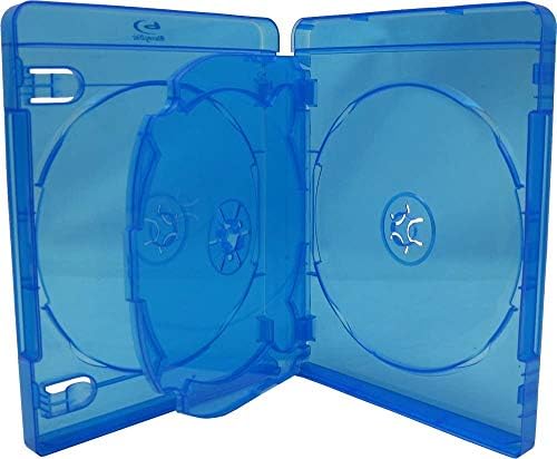 1 Empty 21mm Thick Quad Blue Replacement Boxes/Cases for Blu-Ray DVD Movies - Holds 4 Discs #BR4R22BL (Blue Ray Blue-Ray Blu Ray) image 4