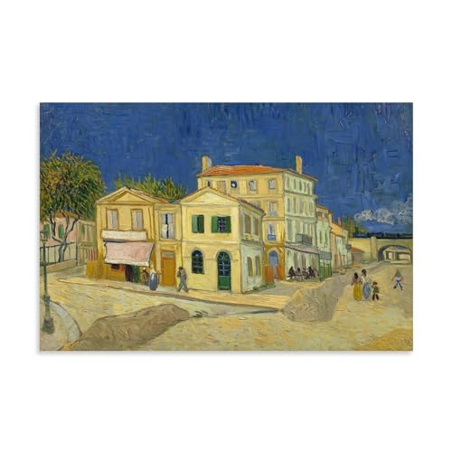 Póster de Van Gogh La Casa Amarilla en lienzo, arte lleno de luz para las paredes de casa
