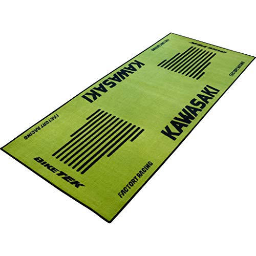 BIKETEK Werkzeug Tool Motorrad Werkzeug Tools Garagenmatte 190x80cm Kawasaki grün, Unisex,...