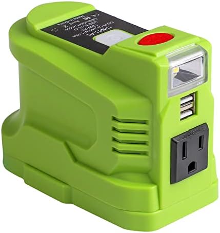 BTRUI for Ryobi Powered Inverter Generator 150W for Ryobi Battery 18V to 110v/120v AC Output, Portable Power Source USB Charger Adapter, for Ryobi Power Station with LED Light