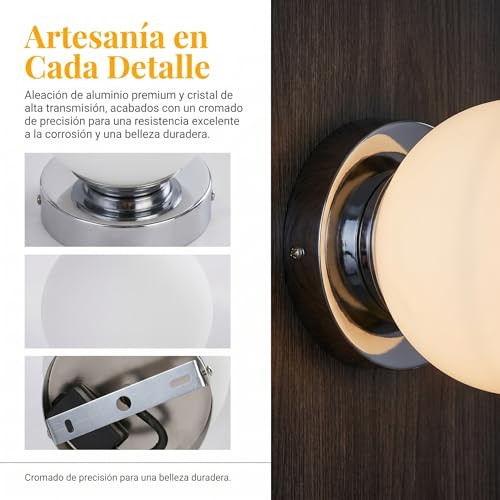 Aplique de pared bola cristal AVA E27 IP44 iluminación interior baño 8