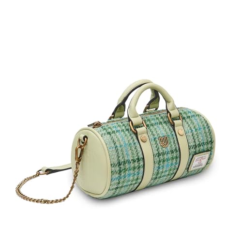 Islander® The Mini Duffel - Ladies Small Shoulder Bag with Harris Tweed, Mint Tartan2