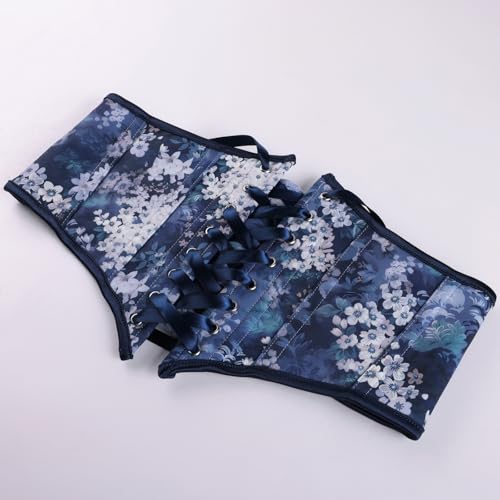 Image of Scarlet Darkness Corset Belt for Women Floral Lace Up Boned Underbust Corset Waist Belts