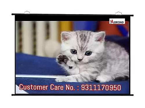 Image of Abroad Map Type Projector Screen 7 Feet (W) x 4 Feet (H) - 92 inch Inch Diagonal Aspect Ratio 16:9 Format, Supports UHD, 3D and 4K